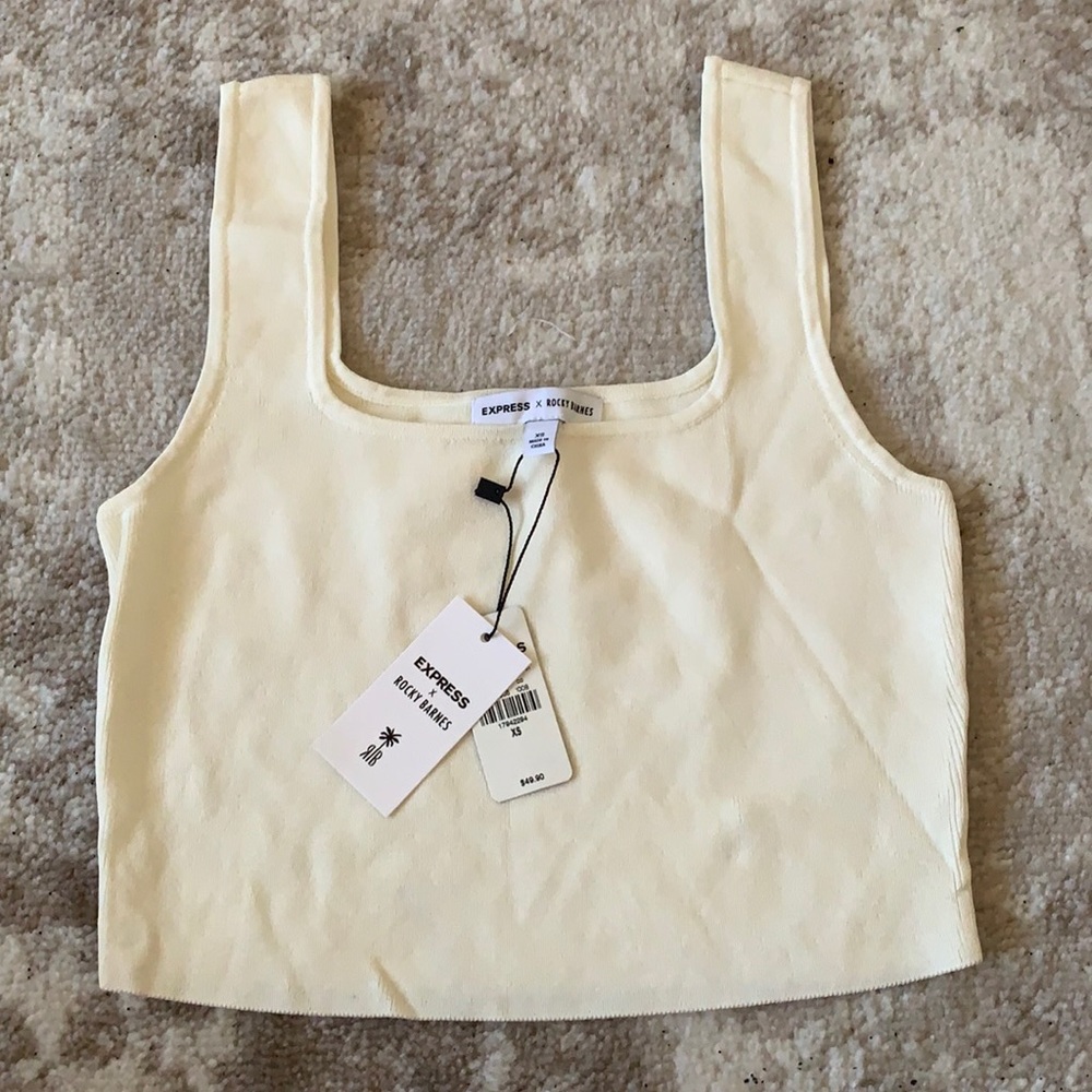 Express knit tank crop top